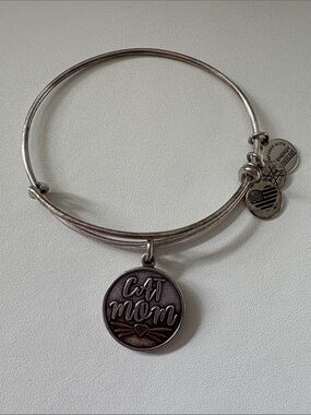 Alex and Ani Cat Mom Two Tone Charm Bangle